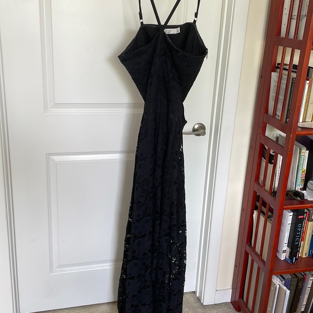 ALI & JAY black lace high-low dress